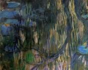 克劳德 莫奈 : Water-Lilies, Reflections of Weeping Willows, left half